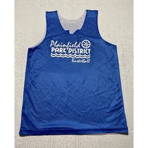 A4 Reversible Basketball Jersey Blue White Plainfield Park District Adult S
